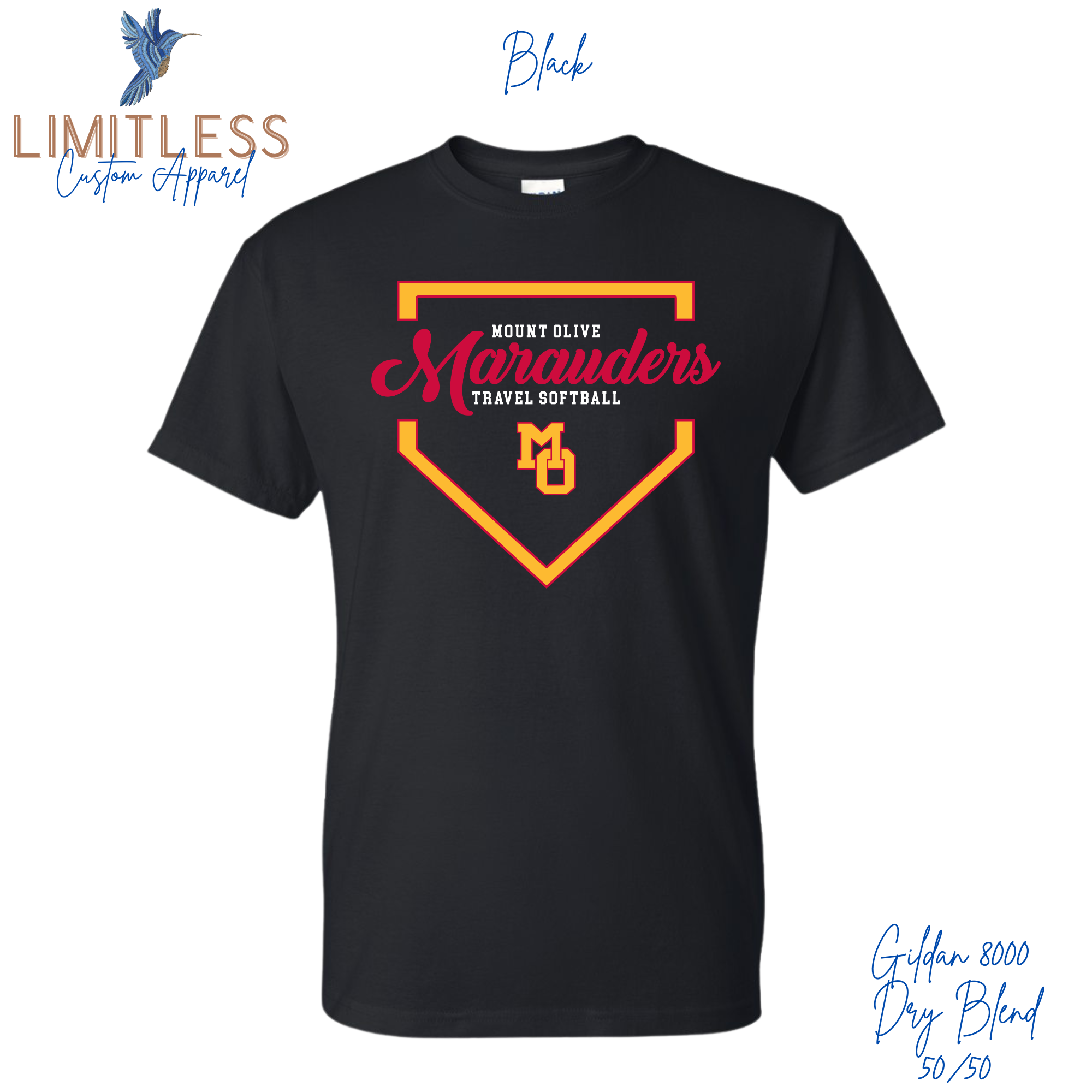 Mount Rageons Merchandise Mount Olive Marauders Travel Softball TShirt – Limitless Custom Apparel