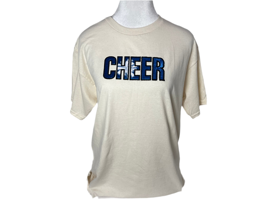 Cheer Embroidred T shirt- Glitter Appliqué Sports shirt