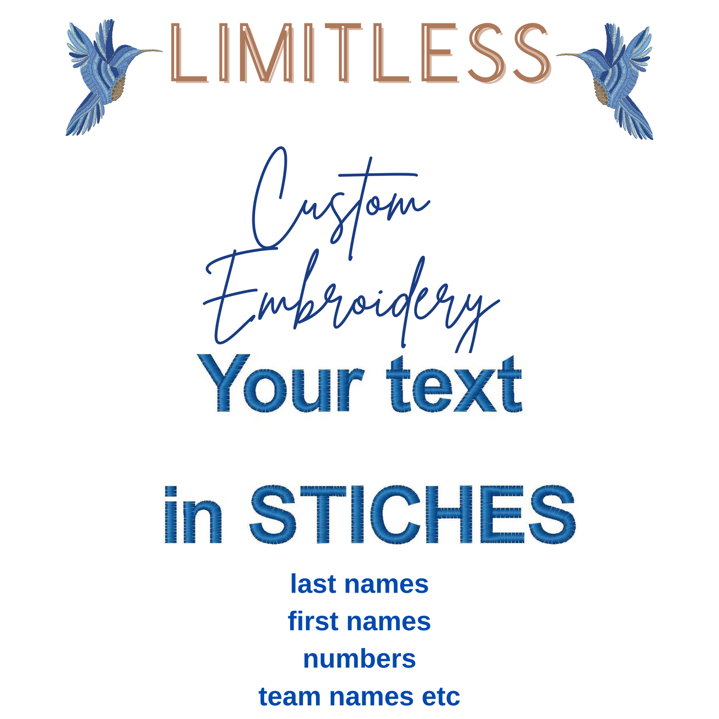 Bring your own garment for embroidery 3.5 inches