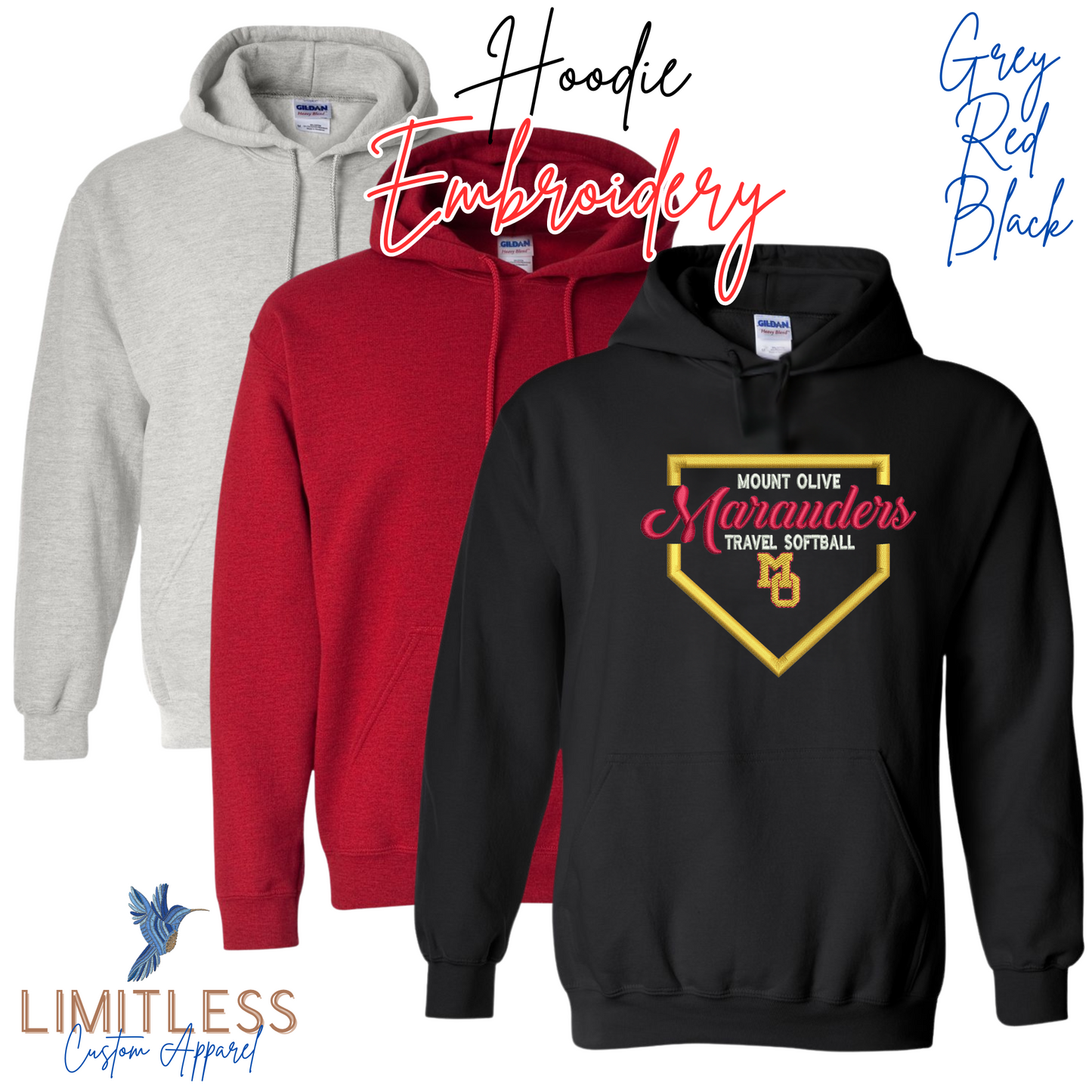 Marauders Travel Softball Hoodie- Embroidered or Graphic Print